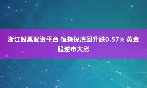 浙江股票配资平台 恒指探底回升跌0.57% 黄金股逆市大涨